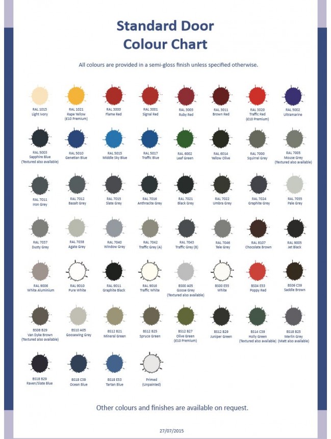 MDM Security and Fire Doors Standard Stock Colour Chart - MDM Security ...